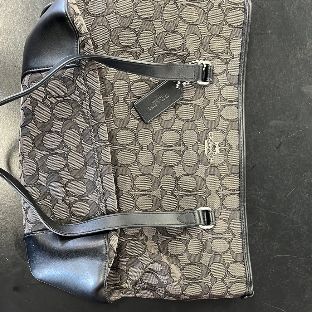 Coach Black and Gray Signature Tote Bag